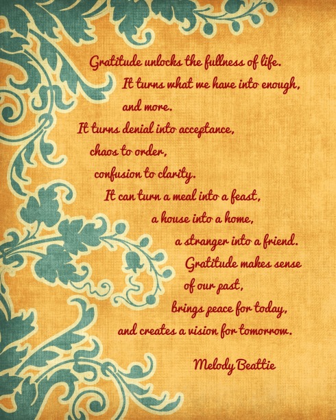 Gratitude By Melody Beattie